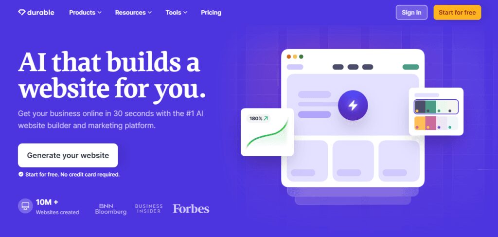 Durable.co preview
