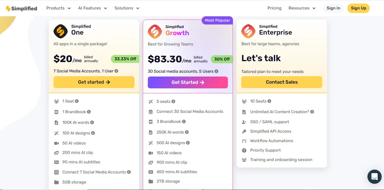 Simplified AI Pricing Plans | Best Free AI Tools Price Guide