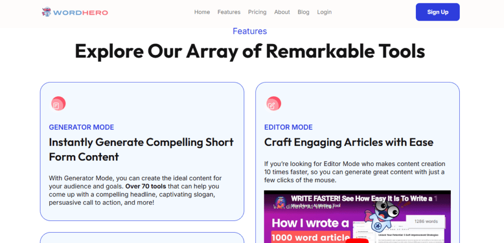 WordHero screenshot