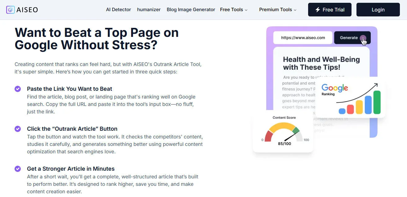 AISEO AI Article Generators Feature Platform Overview | Best Free AI Tools Team Review