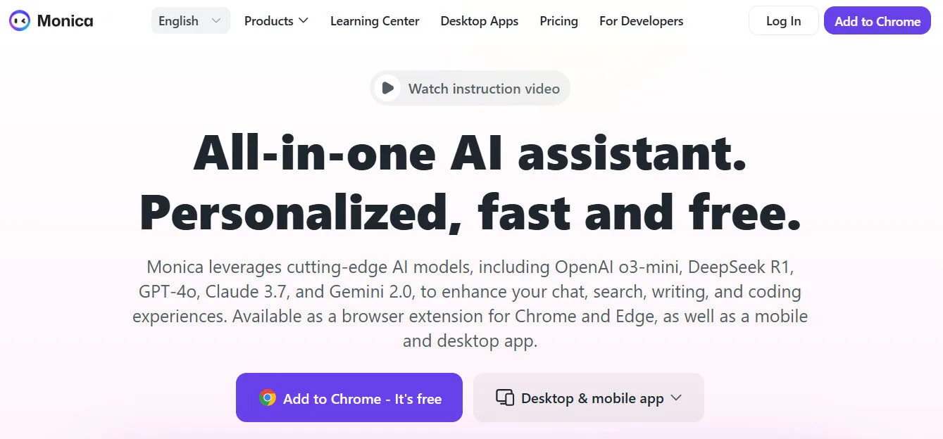 Monica AI Platform Overview | Best Free AI Tools Review