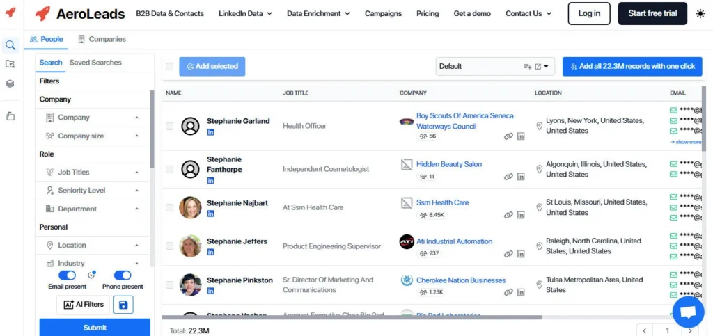 AeroLeads screenshot
