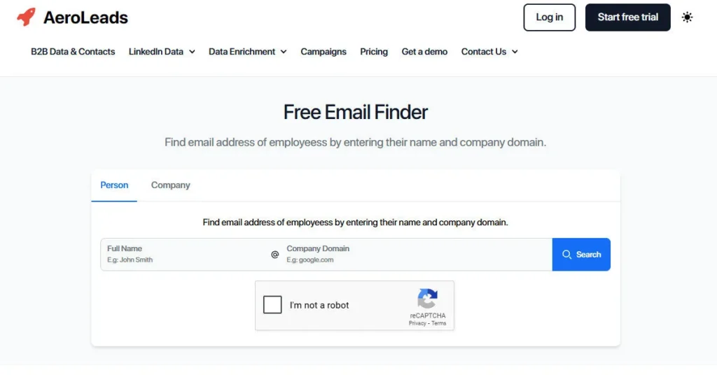 AeroLeads screenshot