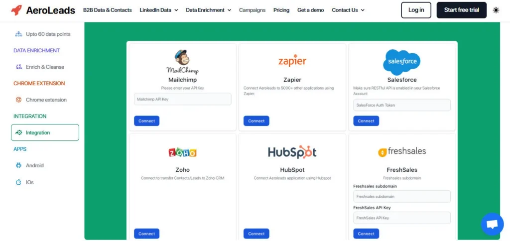AeroLeads screenshot