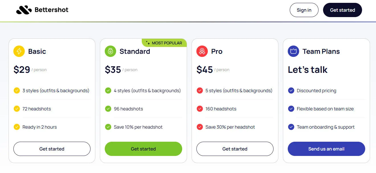 Bettershot AI Pricing Plans | Best Free AI Tools Price Guide