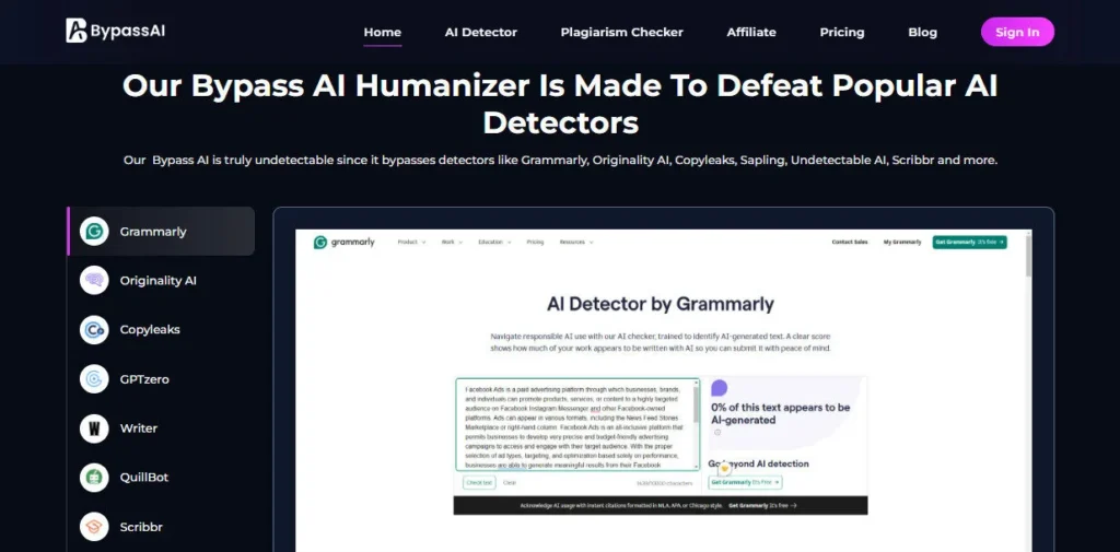 BypassAI.io screenshot