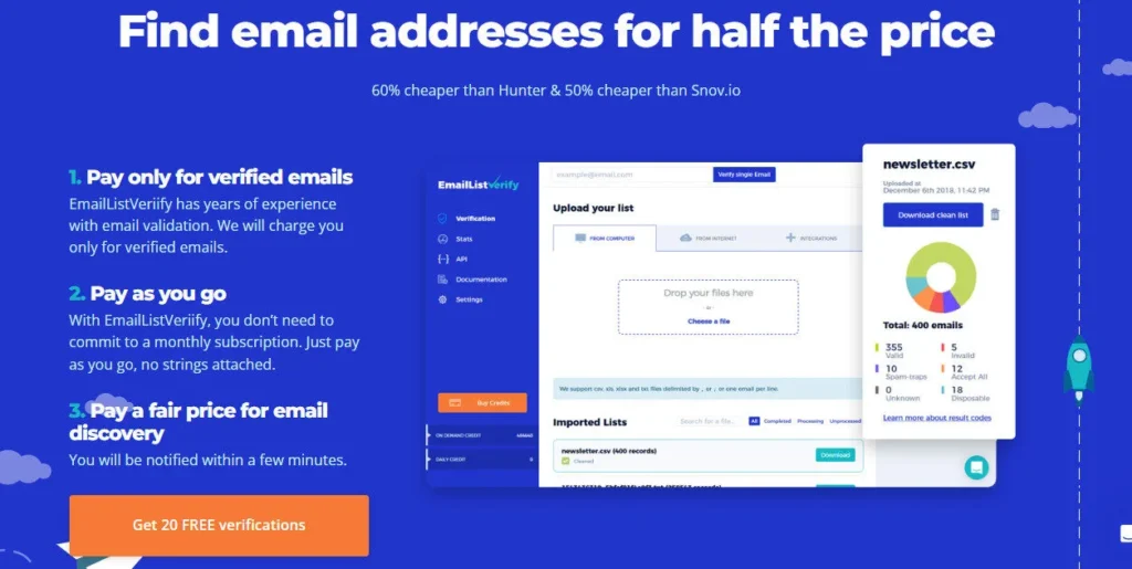 EmailListVerify screenshot