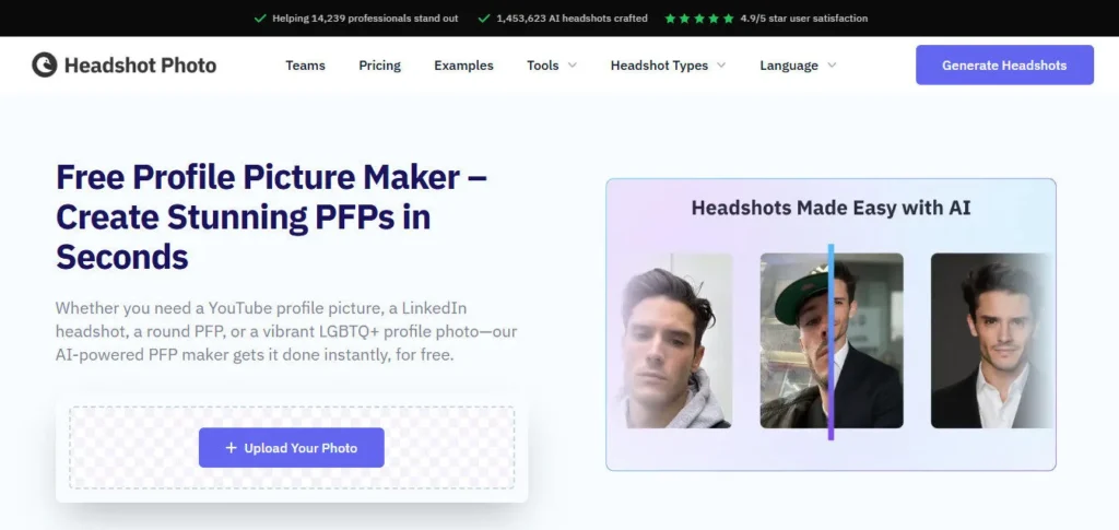 HeadshotPhoto.io screenshot