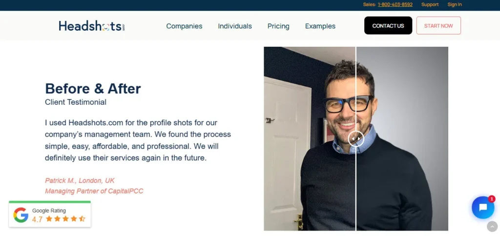 Headshots.com screenshot