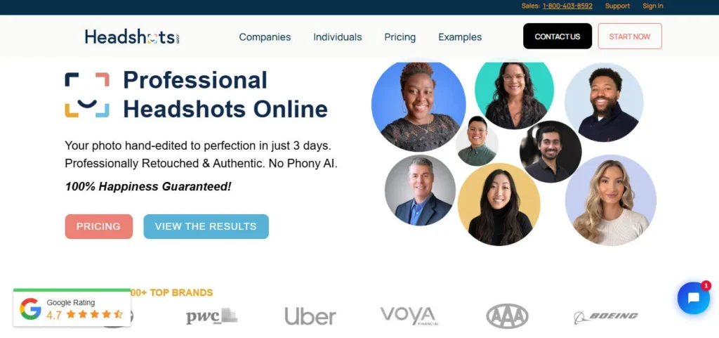 Headshots.com screenshot