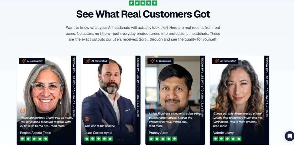 Proshoot.co screenshot