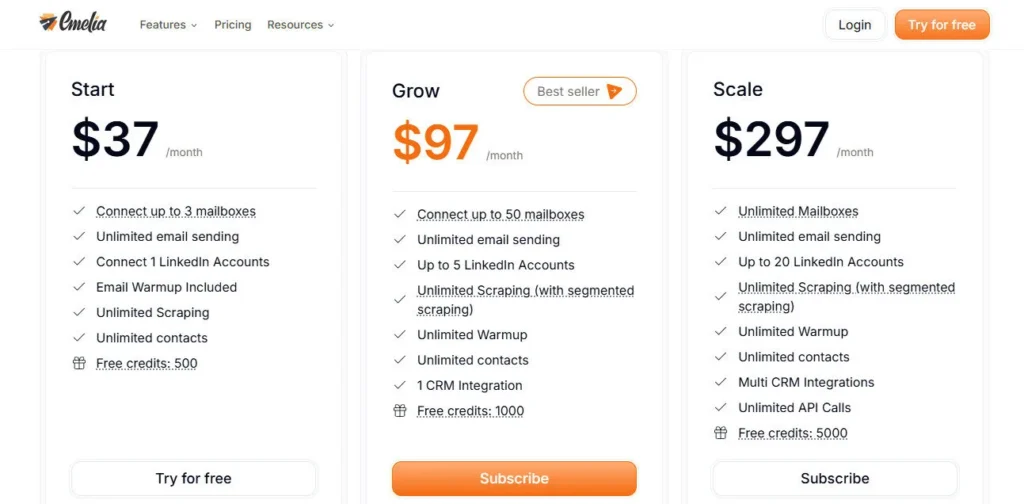 Emelia.io screenshot