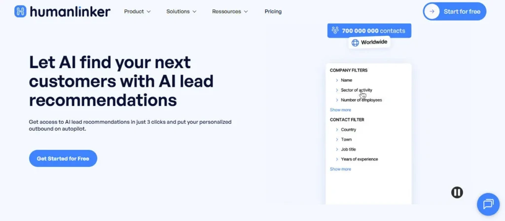 Humanlinker screenshot