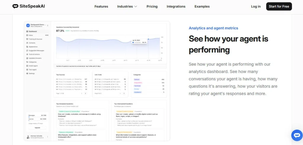 SiteSpeak AI screenshot