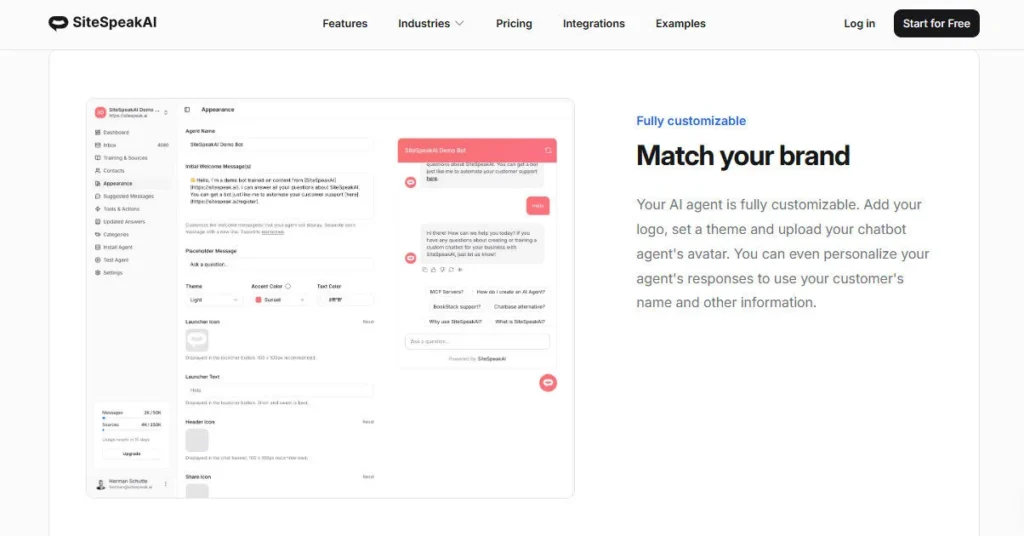 SiteSpeak AI screenshot
