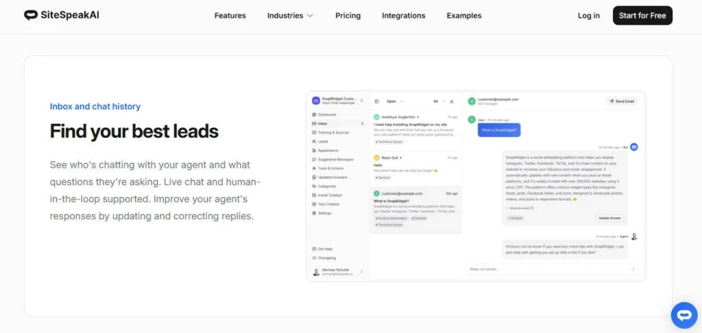 SiteSpeak AI screenshot