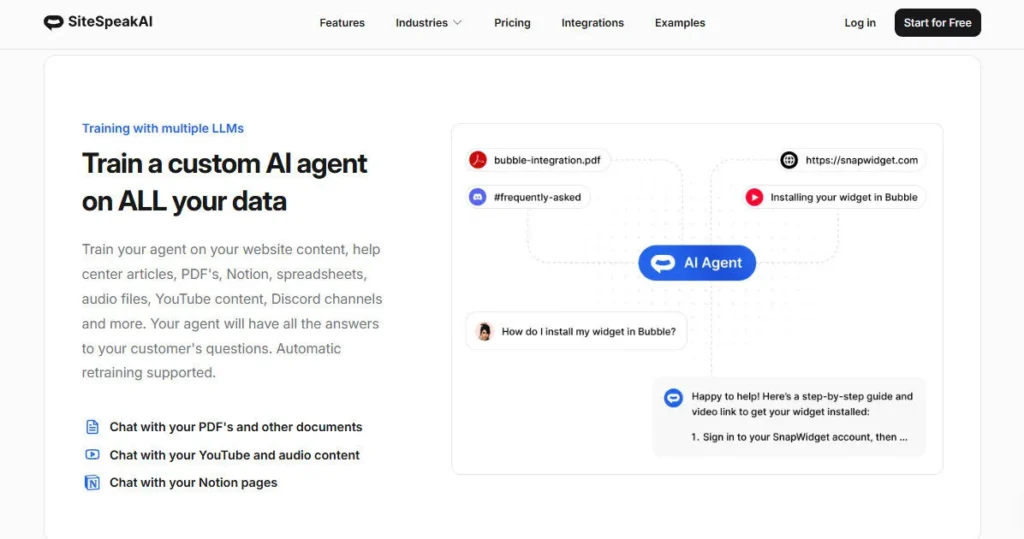 SiteSpeak AI screenshot