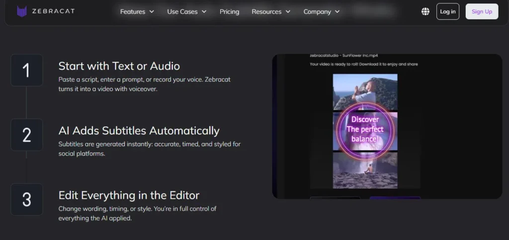 Zebracat AI screenshot
