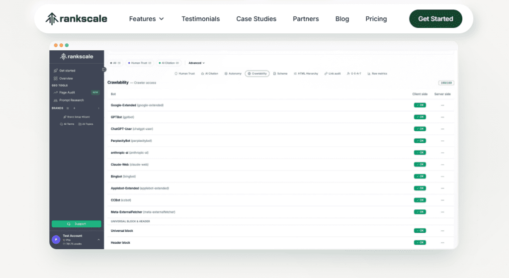 Rankscale AI screenshot