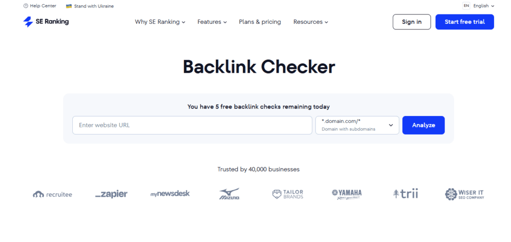 SE Ranking screenshot
