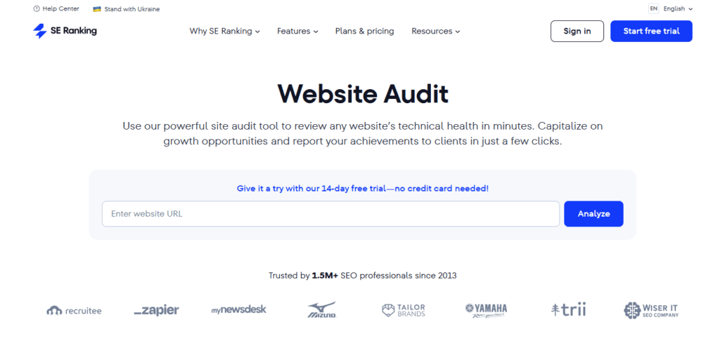 SE Ranking screenshot