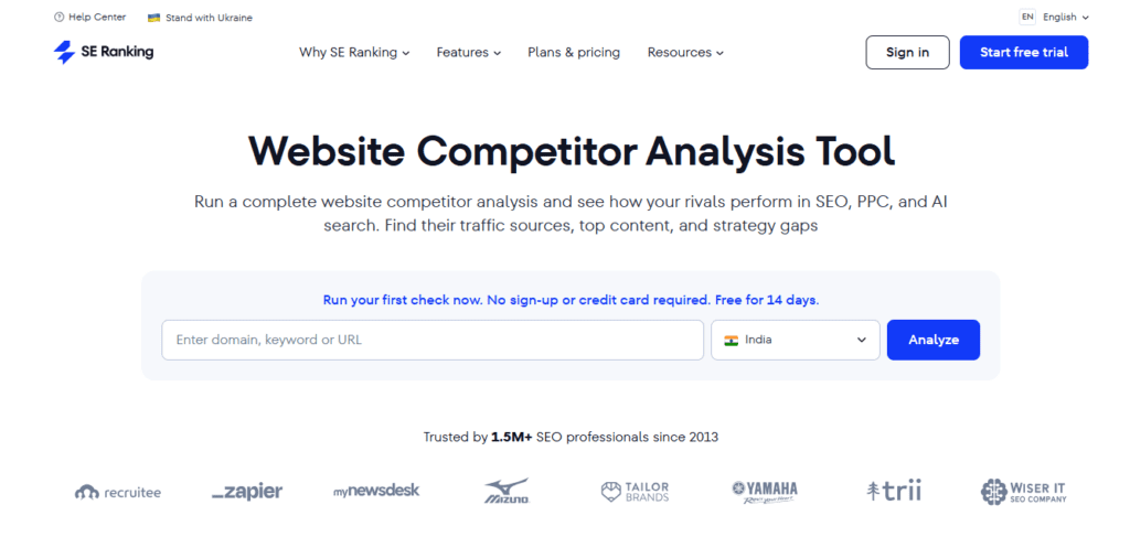 SE Ranking screenshot